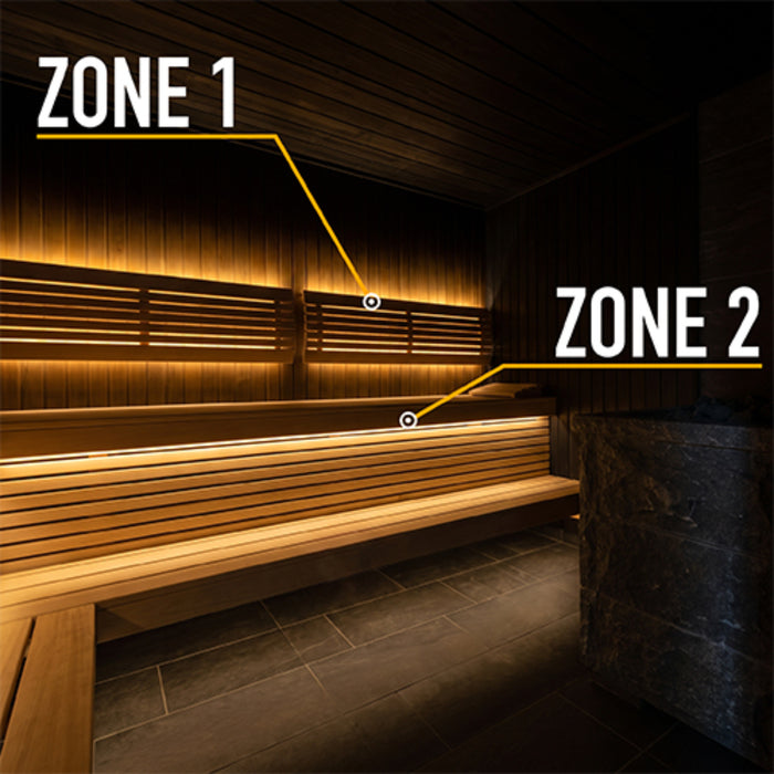 ProSaunas Dual-Zone Dimmable Linear White LED Neon Light Kit — Wi-Fi + Wireless Control, Waterproof