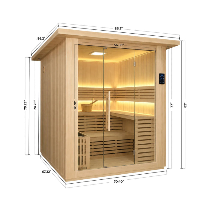 Revive 4-Person Traditional Sauna Dimensions