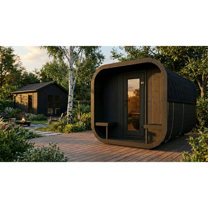 SaunaLife Model CL12GCPB Cube Luxury Series 8-Person Traditional Outdoor Sauna