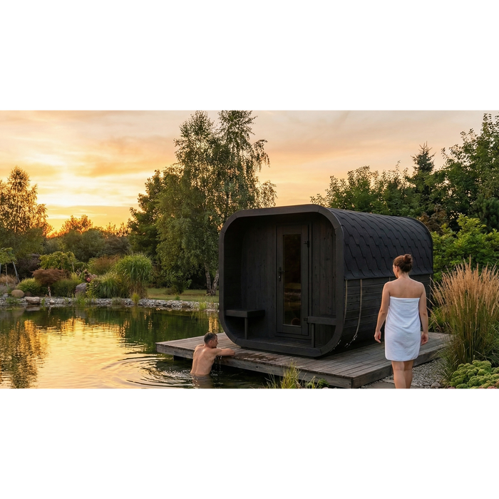SaunaLife Model CL12GCPB Cube Luxury Series 8-Person Traditional Outdoor Sauna