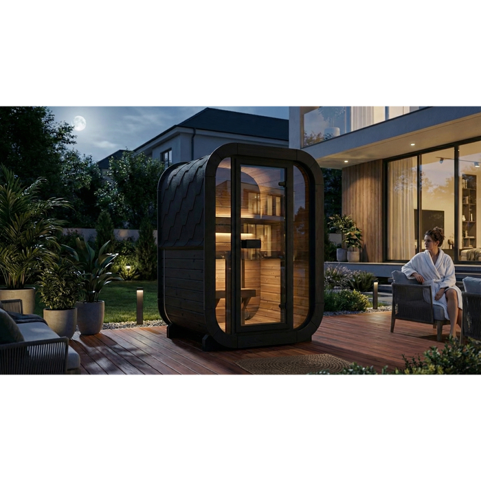 SaunaLife Model CL3GB Cube Luxury Series 2-Person Traditional Outdoor Sauna