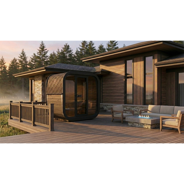 SaunaLife Model CL4GB Cube Luxury Series 3-Person Traditional Outdoor Sauna