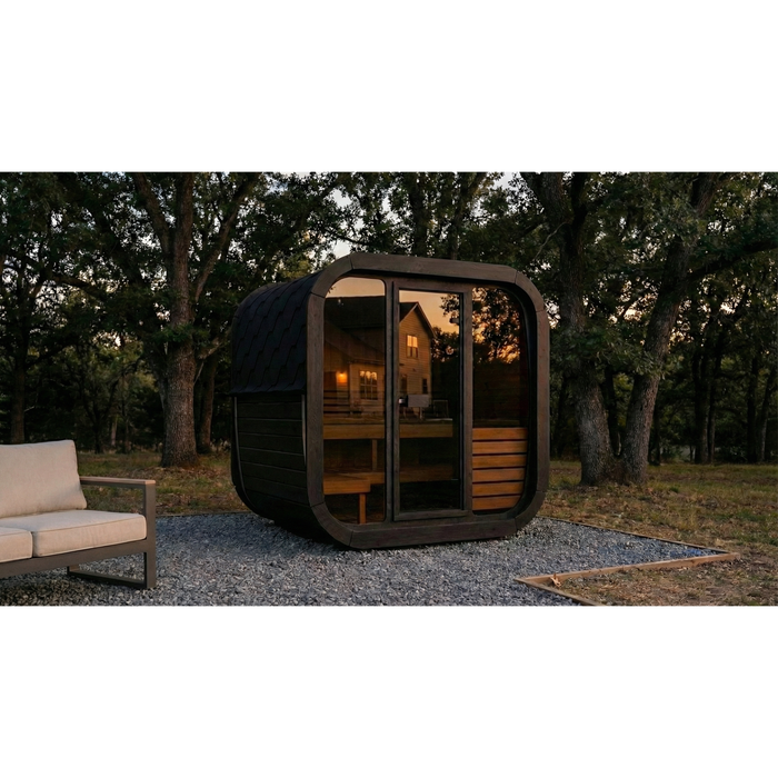 SaunaLife Model CL5GB Cube Luxury Series 4-Person Traditional Outdoor Sauna