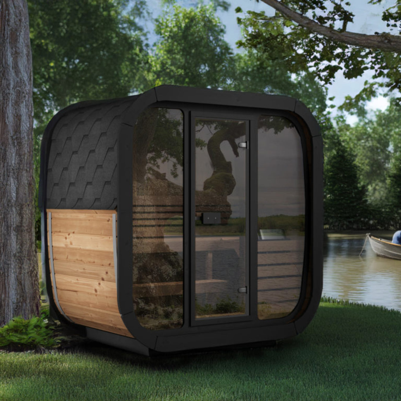 SaunaLife Model CL4G Cube-Series 3-Person Traditional Outdoor Sauna