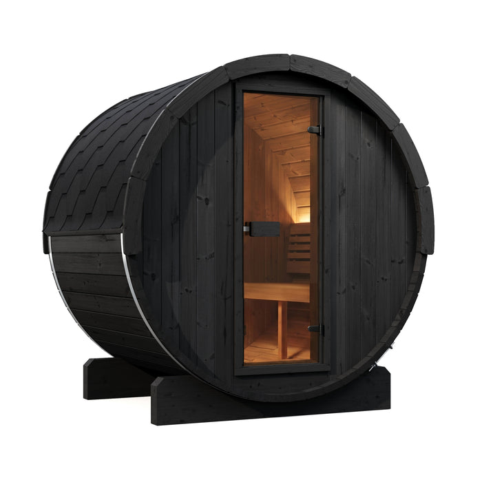 SaunaLife Model E6B Ergo-Series 3-Person Traditional Outdoor Barrel Sauna