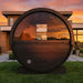 SaunaLife Model E6WB Ergo-Series 3-Person Traditional Outdoor Barrel Sauna with Rear Window