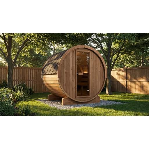 SaunaLife Model E6 Ergo-Series 3-Person Traditional Outdoor Barrel Sauna