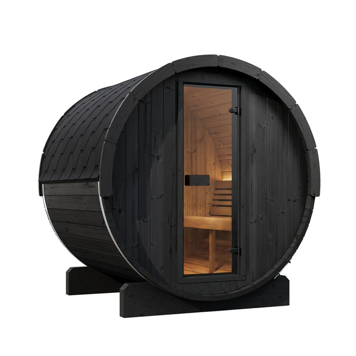 SaunaLife Model E7B Ergo-Series 4-Person Traditional Outdoor Barrel Sauna