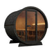 SaunaLife Model EE8GB Ergo Elegance-Series 6-Person Traditional Outdoor Barrel Sauna with Full-Glass Front