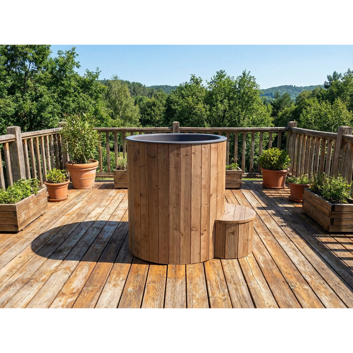 SaunaLife Model S1NC Package Soak-Series 1-Person Cold/Hot Immersion Tub with Water Chiller/Heater (Natural)