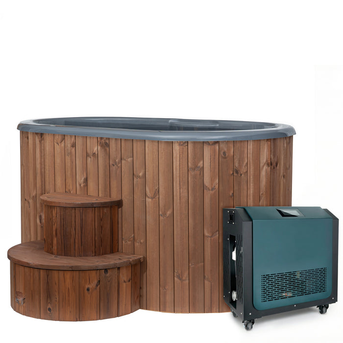 SaunaLife Model S2NC Package Soak-Series 2-Person Cold/Hot Immersion Tub with Water Chiller/Heater (Natural)