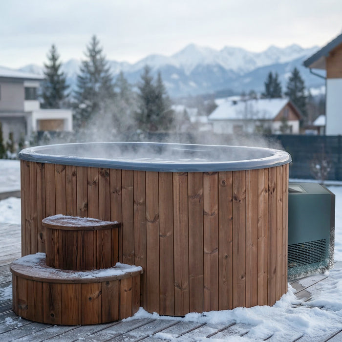 SaunaLife Model S2NC Package Soak-Series 2-Person Cold/Hot Immersion Tub with Water Chiller/Heater (Natural)