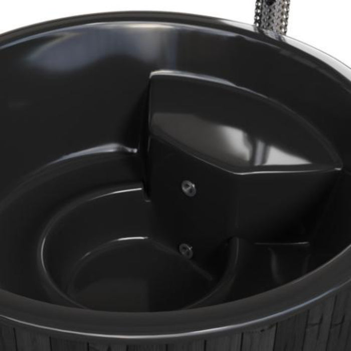 SaunaLife Model S6B Soak-Series 7-Person Wood-Burning Hot Tub (Black)