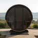 SaunaLife Model EE8G Ergo Elegance-Series 6-Person Traditional Outdoor Barrel Sauna with Full-Glass Front