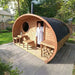 SaunaLife Model G11 Garden-Series 8-Person Traditional Outdoor Barrel Sauna with Changeroom