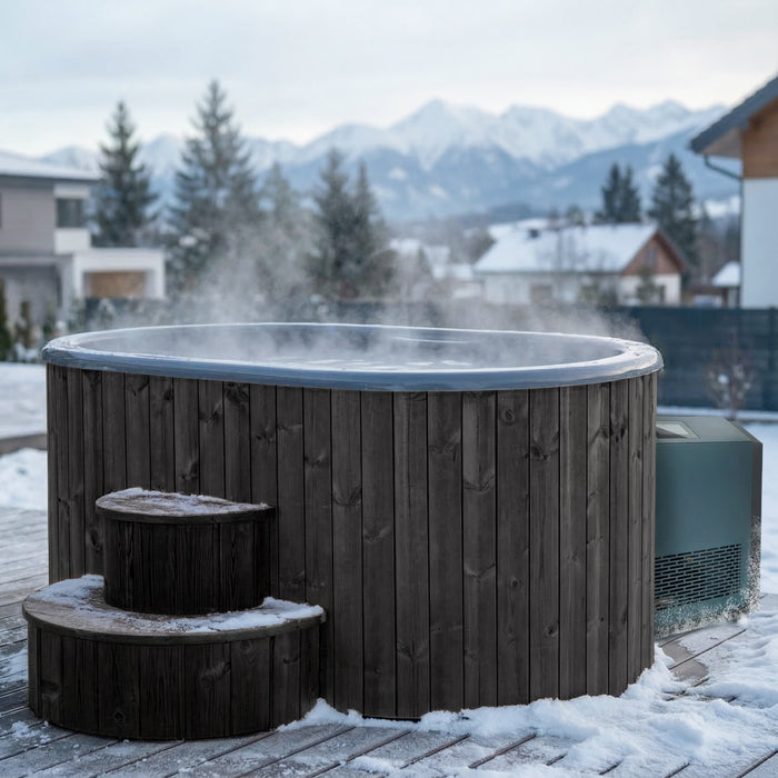 SaunaLife Model S2BC Package Soak-Series 2-Person Cold/Hot Immersion Tub with Water Chiller/Heater (Black)
