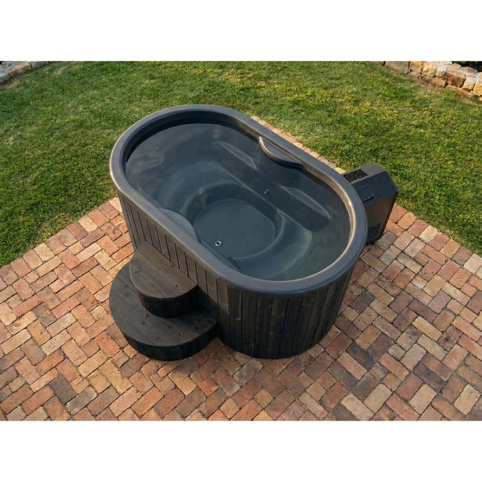 SaunaLife Model S2BC Package Soak-Series 2-Person Cold/Hot Immersion Tub with Water Chiller/Heater (Black)
