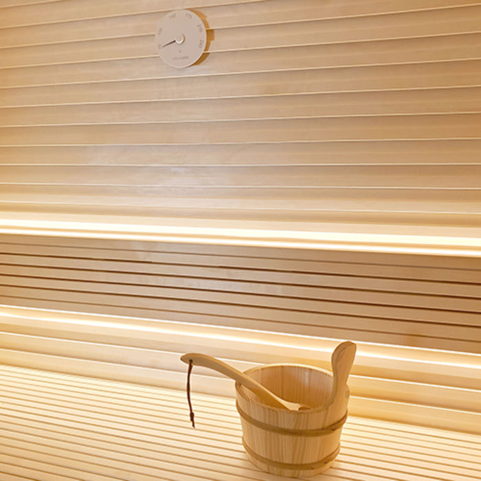 SaunaLife Accessory Package 4 (1-Gallon Wooden Sauna Bucket and Fahrenheit Thermometer)