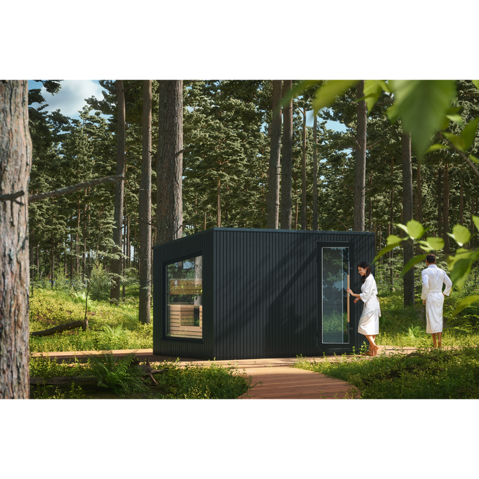 Auroom Terra M 6-Person Traditional Outdoor Sauna - Black