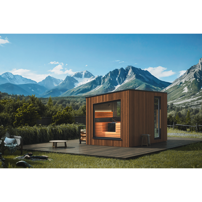 Auroom Terra M 6-Person Traditional Outdoor Sauna - Natural