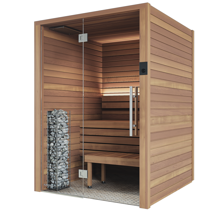 Auroom Cala Glass 2-4 Person Traditional Indoor Sauna - Thermo-Aspen