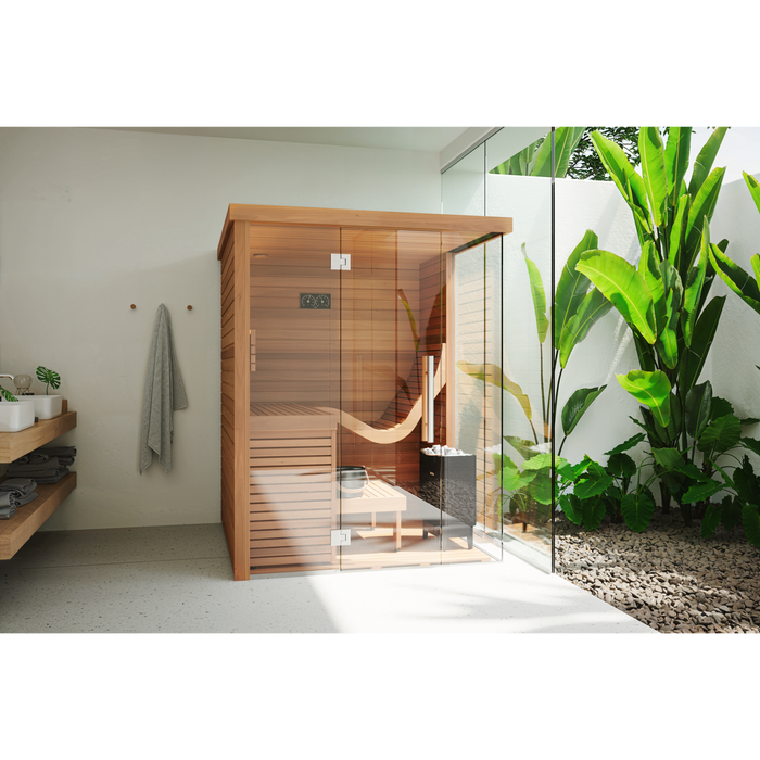 Auroom Baia Glass 2-Person Traditional Indoor Sauna