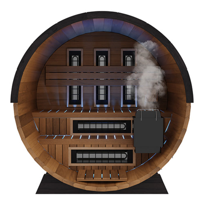 Finnmark FD-6 4-Person Cedar Traditional-Infrared Barrel Sauna | FD-KN006