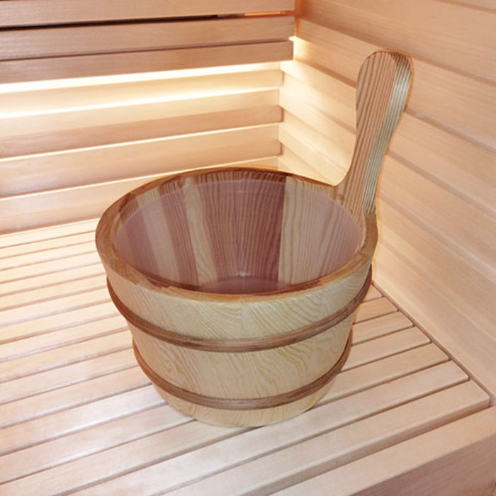 SaunaLife Accessory Package 4 1-Gallon Wooden Sauna Bucket